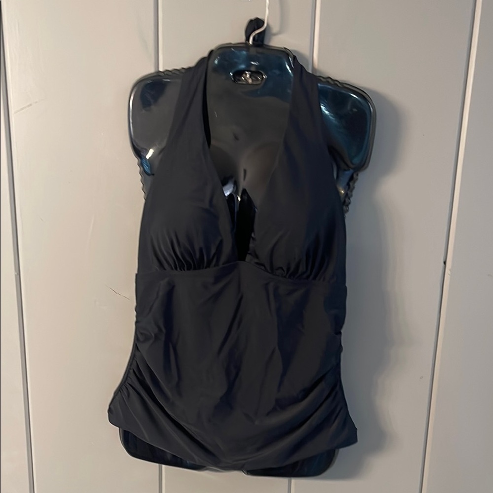 NWTS Tommy Hilfiger Black Halter Swimsuit Top Women's Size XL